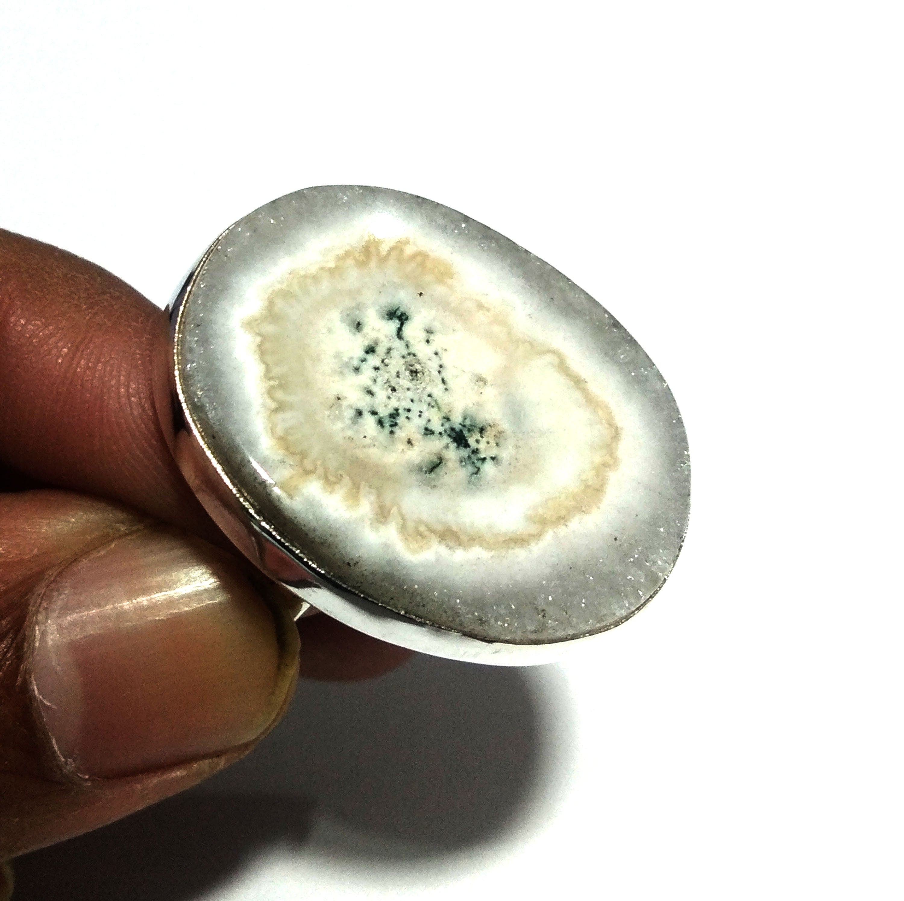 White Solar Quartz Gemstone Ring, Solid 925 Sterling Silver Ring, Natural Solar Quartz Stone Size 31x24mm Handmade Gift Wedding Ring Jewelry